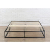 King size Modern 10-inch Low Profile Metal Platform Bed Frame with Wood Slats