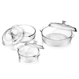 6-Piece Glass Bakeware Casserole Baking Dish Set - Dishwasher and Oven Safe