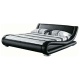 California King Modern Black Faux Leather Upholstered Platform Bed