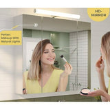 Wall Mounted Bathroom Mirror Medicine Cabinet with USB Ports and LED Light
