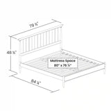 King Size Hardwood Mid Century Platform Bed Frame with Headboard in Walnut