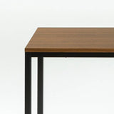 Modern Home Office Desk with Black Metal Frame and Brown Wood Top