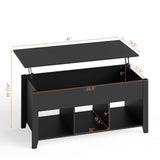 Modern Black Wooden Lift Top Coffee Table