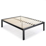 Queen 18 Inch Easy Assemble Metal Platform Bed Frame with Wood Slats