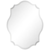 Modern Frameless 32 x 24 inch Scalloped Beveled Accent Bathroom Mirror
