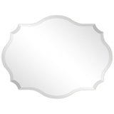 Modern Frameless 32 x 24 inch Scalloped Beveled Accent Bathroom Mirror