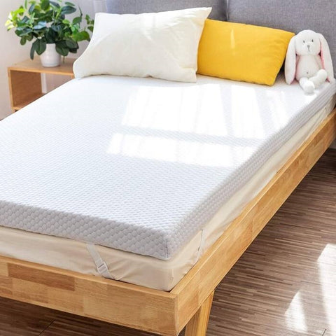Queen size 3-inch Memory Foam Mattress Topper with Removeable Baffle Box Cover