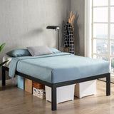 Twin size 18 Inch Easy Assemble Metal Platform Bed Frame Wooden Slats