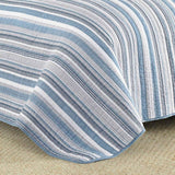 Twin 2 Piece Nautical Anchor Blues 100-Percent Cotton Reversible Quilt Set