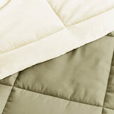 King/Cal King 3-Piece Microfiber Reversible Comforter Set in Sage Green/Cream