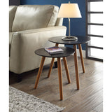 Set of 2 - Modern Mid-Century Style Nesting Tables End Table in Black