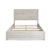 FarmHome Off White Solid Pine Platform Bed in Queen Size