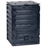 UV-Resistant Black Recycled Plastic Compost Bin with Lid - 79 Gallon