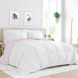 Twin/Twin XL 2-Piece Microfiber Reversible Comforter Set Blush Pink and White