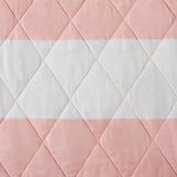 Full/Queen 3 Piece Pink White Stripe Reversible Rainbows Cotton Quilt Set