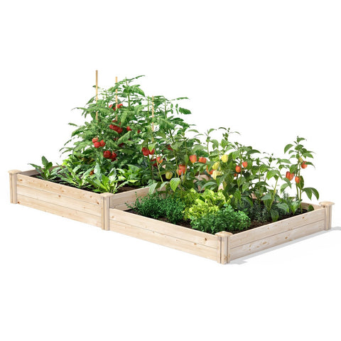 4 ft x 8 ft Pine Wood 2 Tier Raised Garden Bed - Made in USA