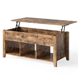 Rustic FarmHouse Tan Wooden Lift Top Coffee Table