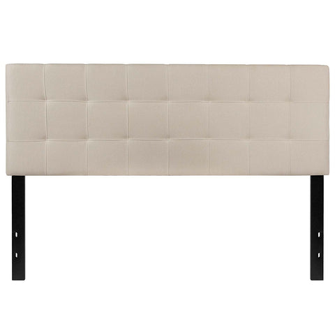 Queen size Beige Taupe Fabric Upholstered Panel Headboard