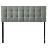 King size Grey Fabric Upholstered Headboard with Modern Tufting