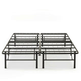 Queen size Folding Sturdy Metal Platform Bed Frame with Storage Space