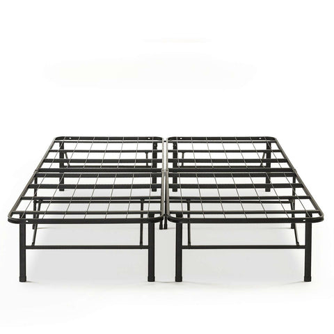Queen size Folding Sturdy Metal Platform Bed Frame with Storage Space