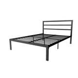 Queen Black Metal Platform Bed Frame with Headboard Included