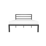 Queen Black Metal Platform Bed Frame with Headboard Included