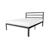 Queen Black Metal Platform Bed Frame with Headboard Included