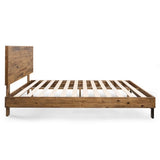 Rustic FarmHome Low Profile Pine Slatted Platform Bed in Queen