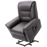 Brown Electric PU Leather Power Lift Chair with Remote Control & Side Pockets