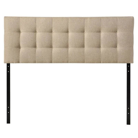 Full size Modern Beige Tan Taupe Fabric Tufted Upholstered Headboard