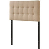 Twin size Modern Beige Tan Taupe Fabric Tufted Upholstered Headboard