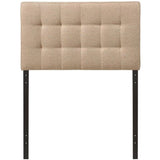 Twin size Modern Beige Tan Taupe Fabric Tufted Upholstered Headboard