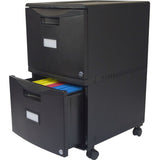 Black 2-Drawer Locking Letter/Legal size File Cabinet with Casters/Wheels