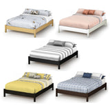 Full size Simple Platform Bed in White Finish - Modern Design
