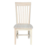 Set of 2 - Mission Style Unfinished Wood Dining Chair with High Back