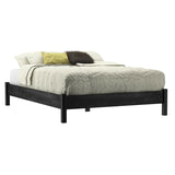 Full size Contemporary Platform Bed in Grey Black Wood Finish