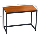 Compact Modern Home Office Laptop Computer Desk Table Metal Frame Wood Top