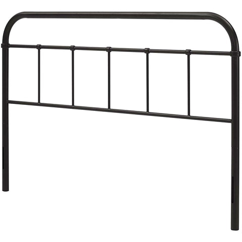 Full size Vintage Dark Brown Metal Headboard with Rounded Corners