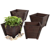 Set of 4 - Small Nursery Style Wooden Garden Planters