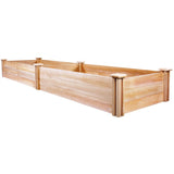 Cedar Wood 2-Ft x 8-Ft Outdoor Raised Garden Bed Planter Frame - Made in USA