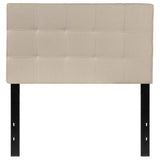 Twin size Modern Beige Taupe Fabric Upholstered Headboard