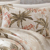 King Cotton Coastal Palm Tree Floral 3 Piece Reversible Quilt Set