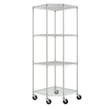 Heavy Duty 4-Tier Corner Storage Rack Shelving Unit with Casters