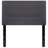 Twin size Modern Dark Grey Fabric Upholstered Panel Headboard