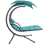 Teal Single Person Sturdy Modern Chaise Lounger Hammock Chair Porch Swing