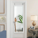 White Full Length Bedroom Mirror with Over the Door or Wall Mounted Design