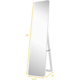 Modern Freestanding Full Length Floor Mirror with Stand or Wall Mounted
