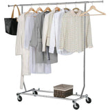 Heavy Duty Clothing Garment Rack with Locking Swivel Wheels - 250lb Capacity
