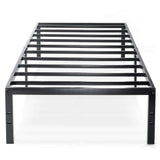 Twin size Black Metal Platform Bed Frame with Headboard Attachment Slots